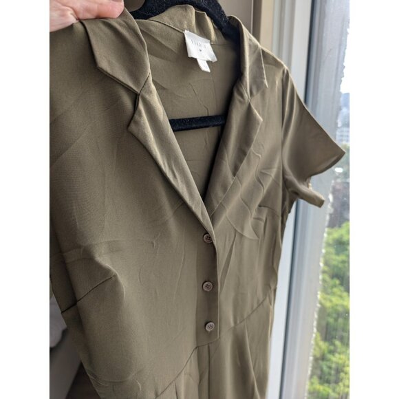 Everly Olive Green Cropped Jumpsuit - Picture 6 of 9